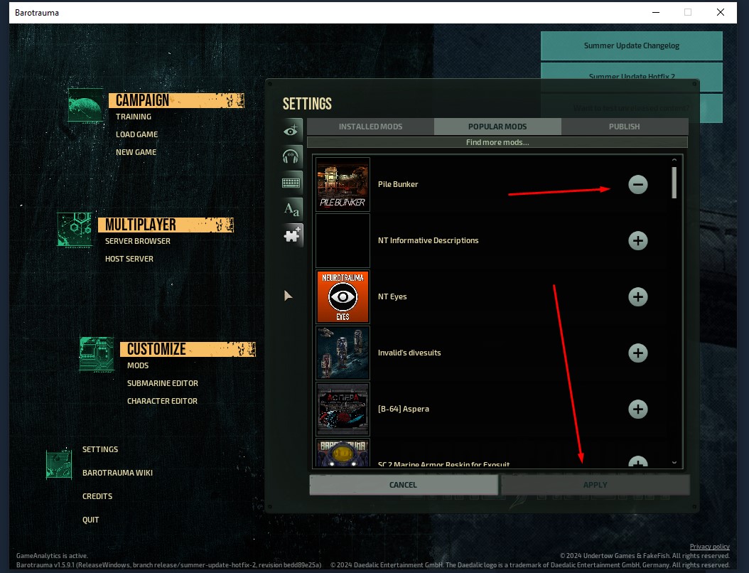 Barotrauma Как установить моды на сервер
