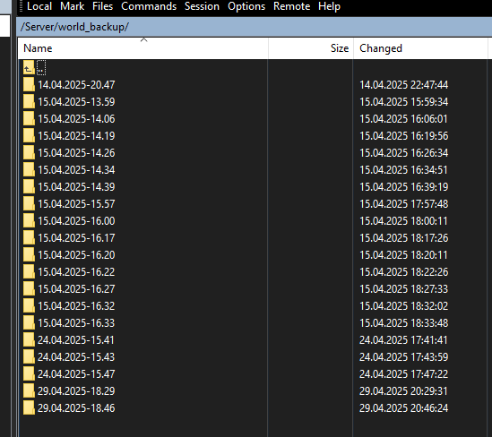 Выбор нужной папки бэкапа. Название = дата и время создания