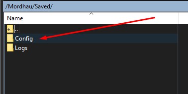 Открыть папку Config