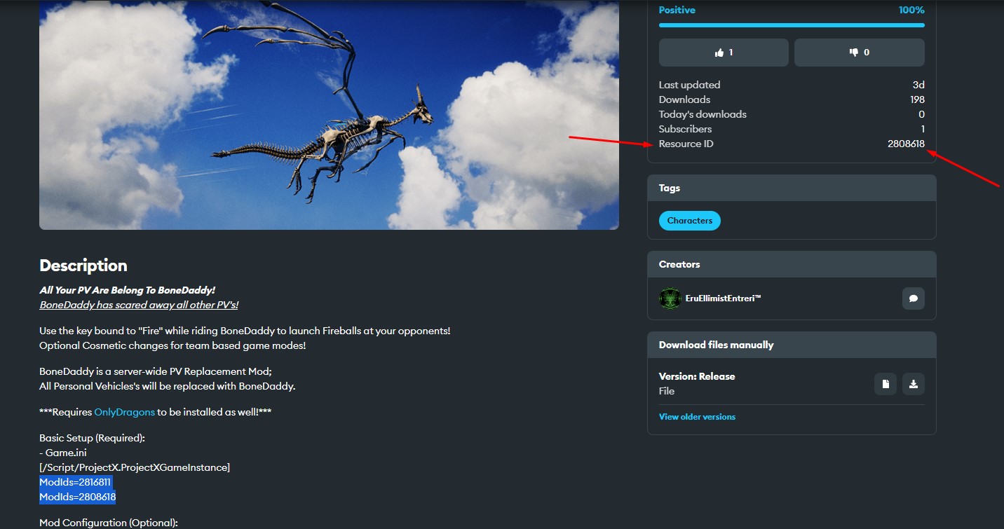 Установка модов на сервер LEAP, найти ID мода