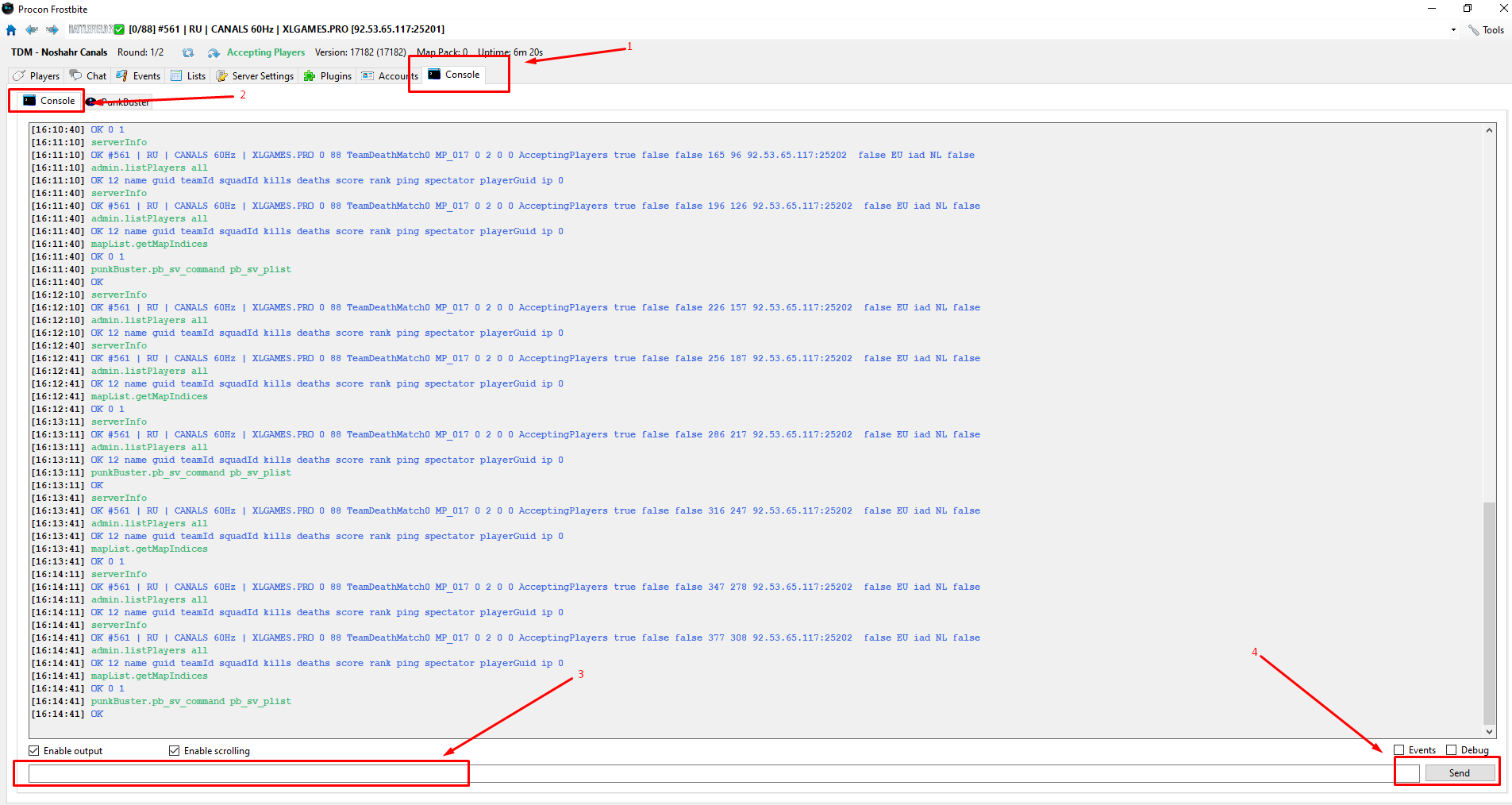 Отправка команд на игровой сервер BF3 Venice Unleashed 2