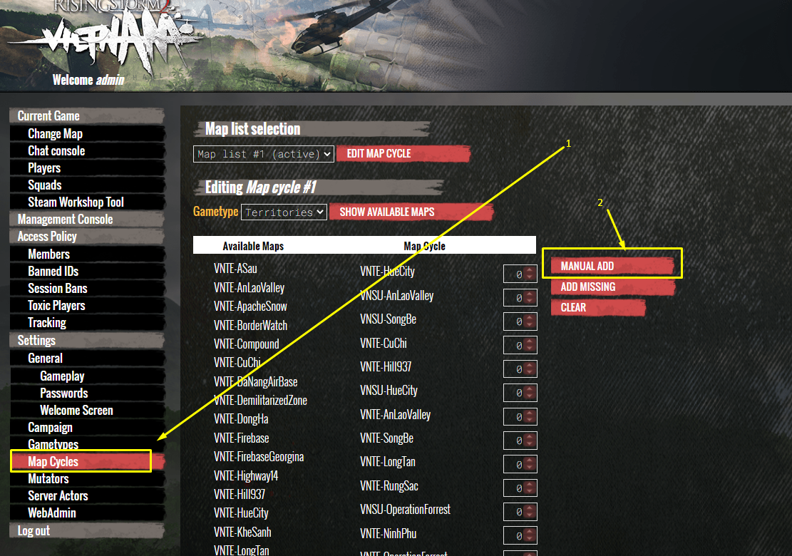 Смена списка карт Rising Storm 2: Vietnam