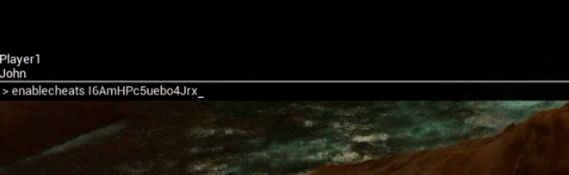Ввод команды enablecheats