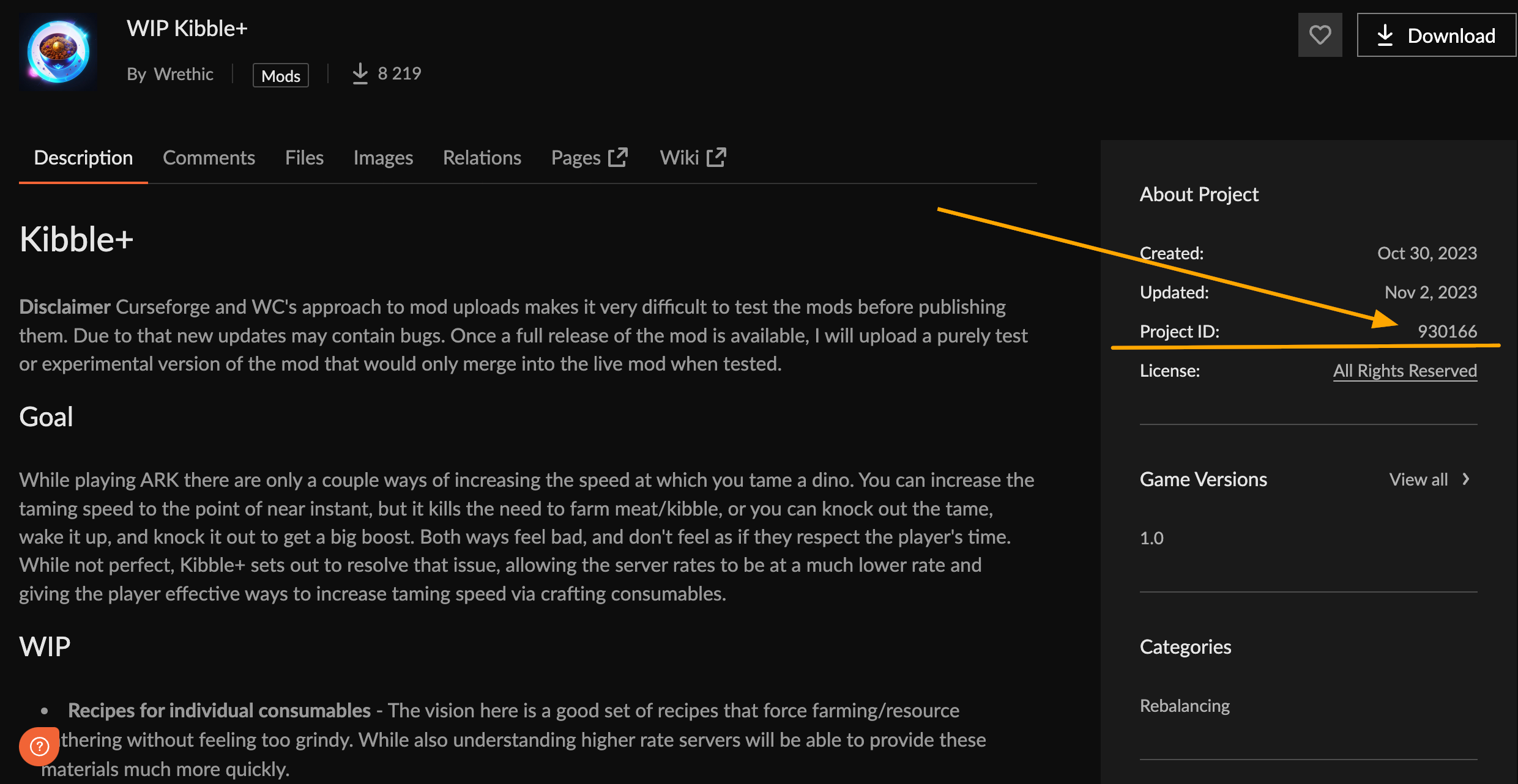 Найти ID мода Ark survival ascended