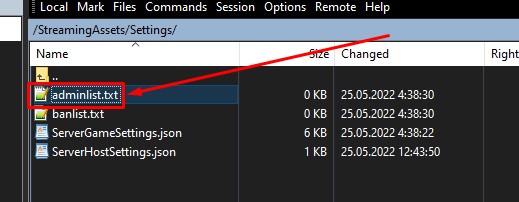 Как стать админом на сервере V Rising открыть файл adminlist.txt