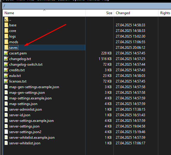 Папка saves на FTP