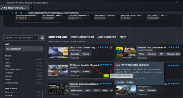 Подписка на моды в Steam Workshop