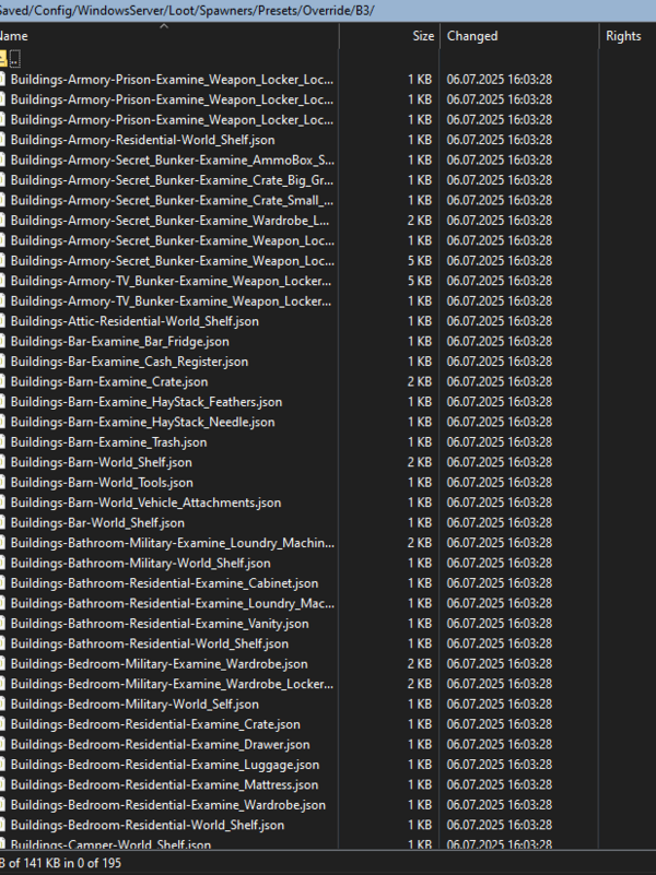 Папка B3 после экспорта