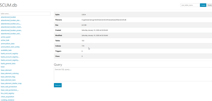 Вэб редактор WebSQLite