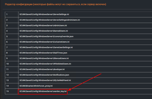 Открытие файла warden_key.txt