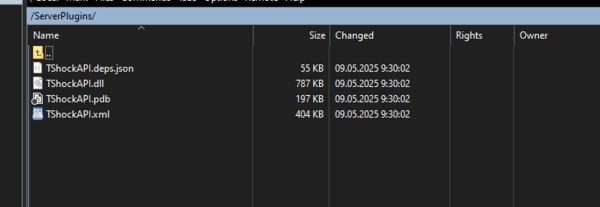 Папка ServerPlugins до загрузки новых плагинов