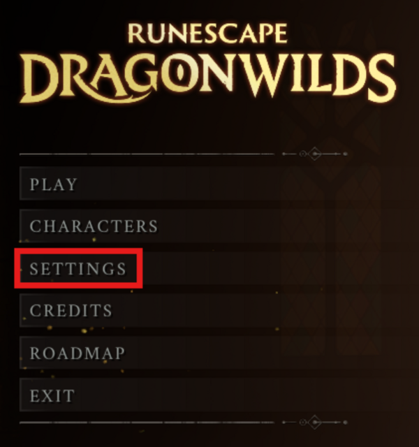 Кнопка Настройки в игре RuneScape: Dragonwilds