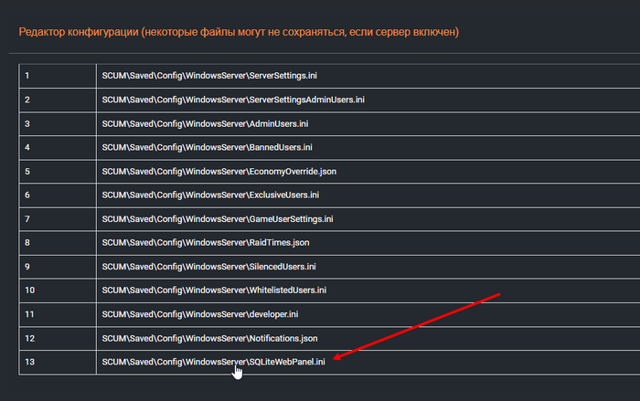 Файл SQLiteWebPanel.ini